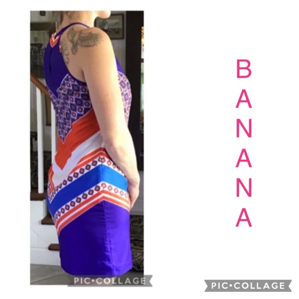 Banana republic stunning dress color blocks and pattern petite summer colourful